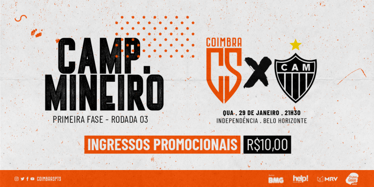 VENDA DE INGRESSOS: COIMBRA vs ATLÉTICO-MG